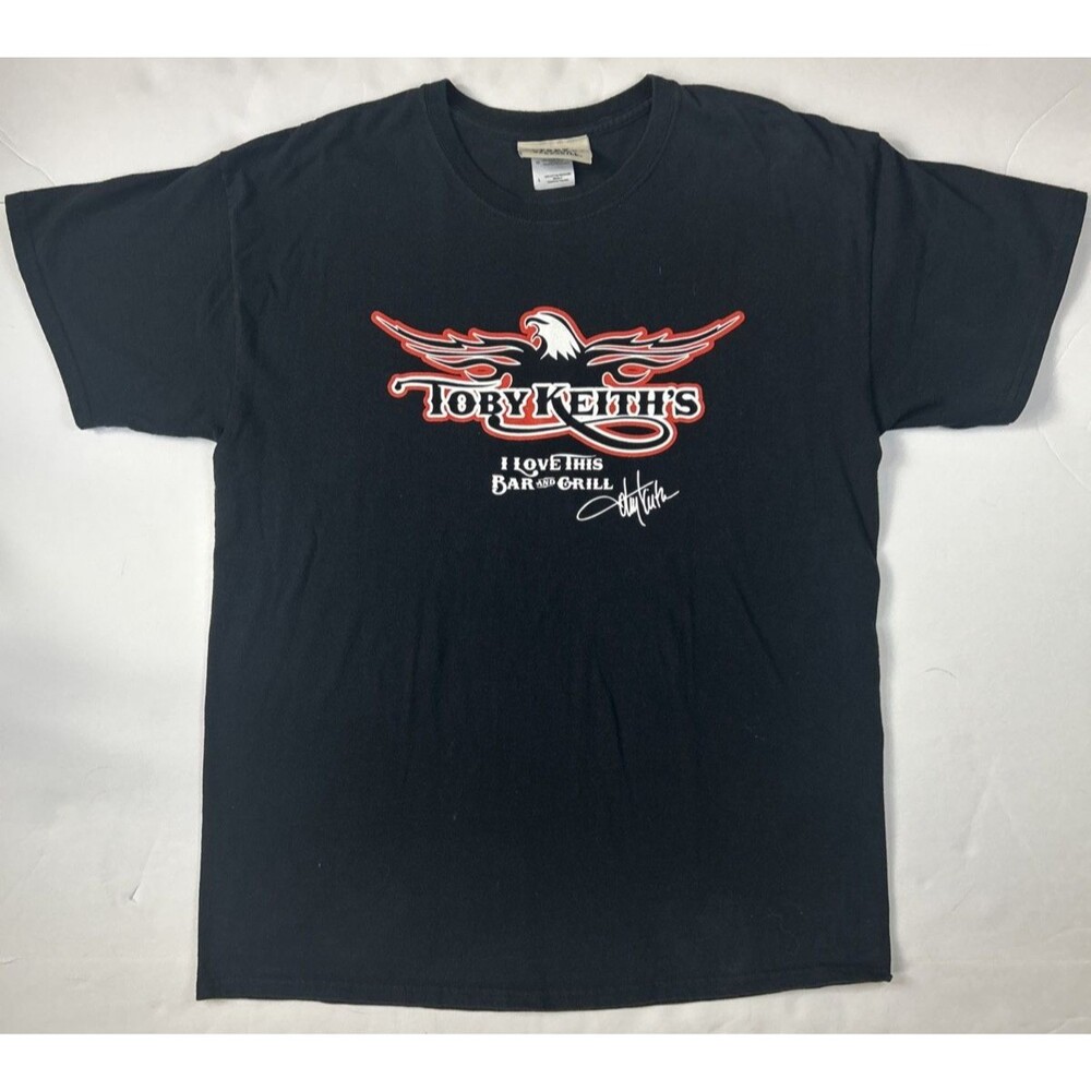 Toby Keith Shirt Adult Large Blac I Love This Bar & Grill Short Sleeve